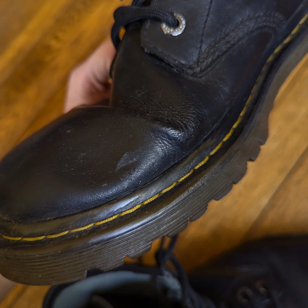 Dr. Marten Awley Black Leather Combat Boots